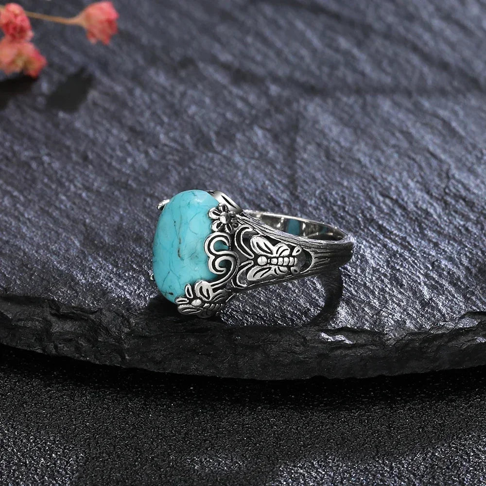 Turquoise Sterling Ring - R330TU - Cowboy Outpost