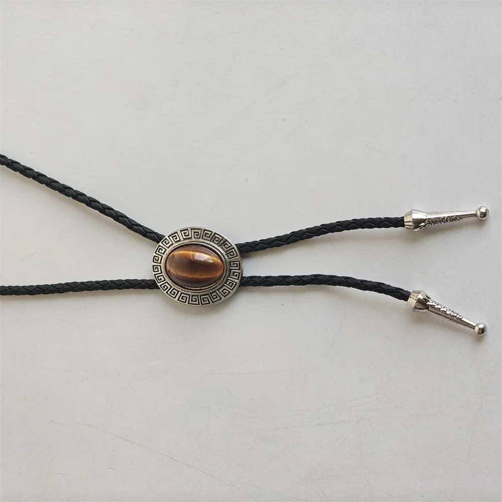Leather Natural Bolo Tie - Cowboy Outpost