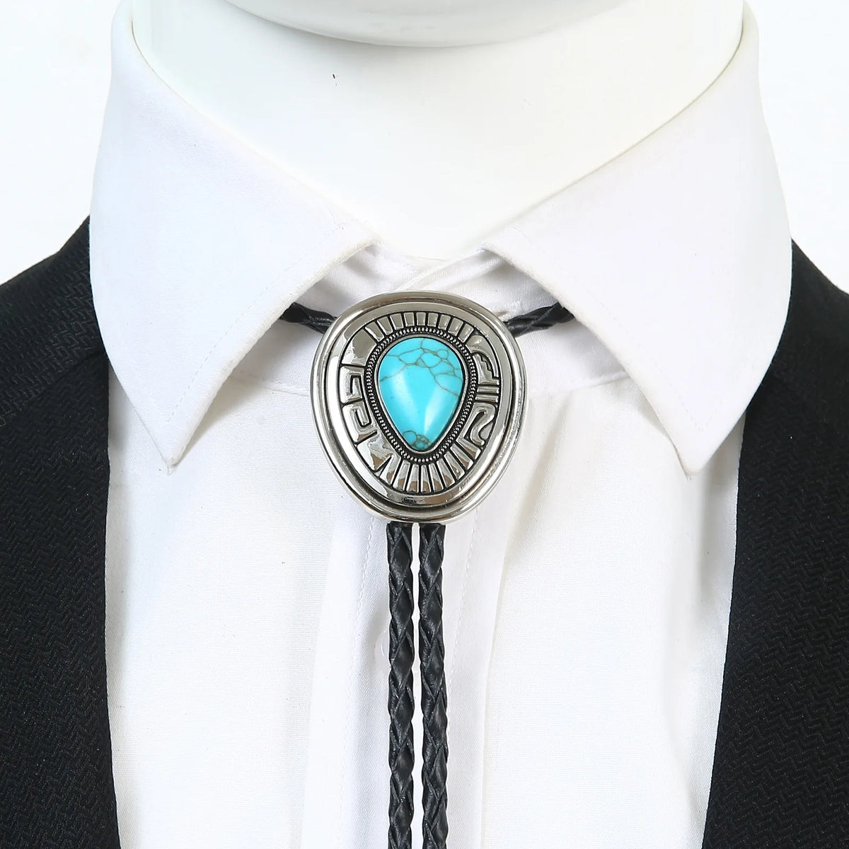 Turquoise Celtic Bolo Tie - 23 - Cowboy Outpost