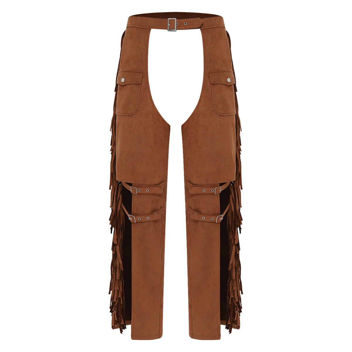 Suede Halloween Chaps - White A - Cowboy Outpost