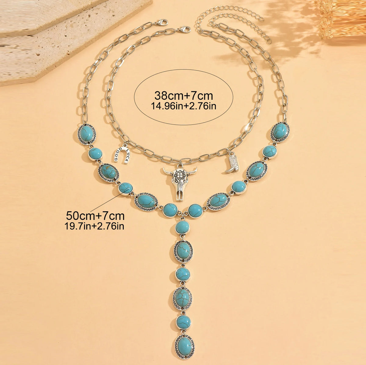 Turquoise Beaded Necklace - Cowboy Outpost