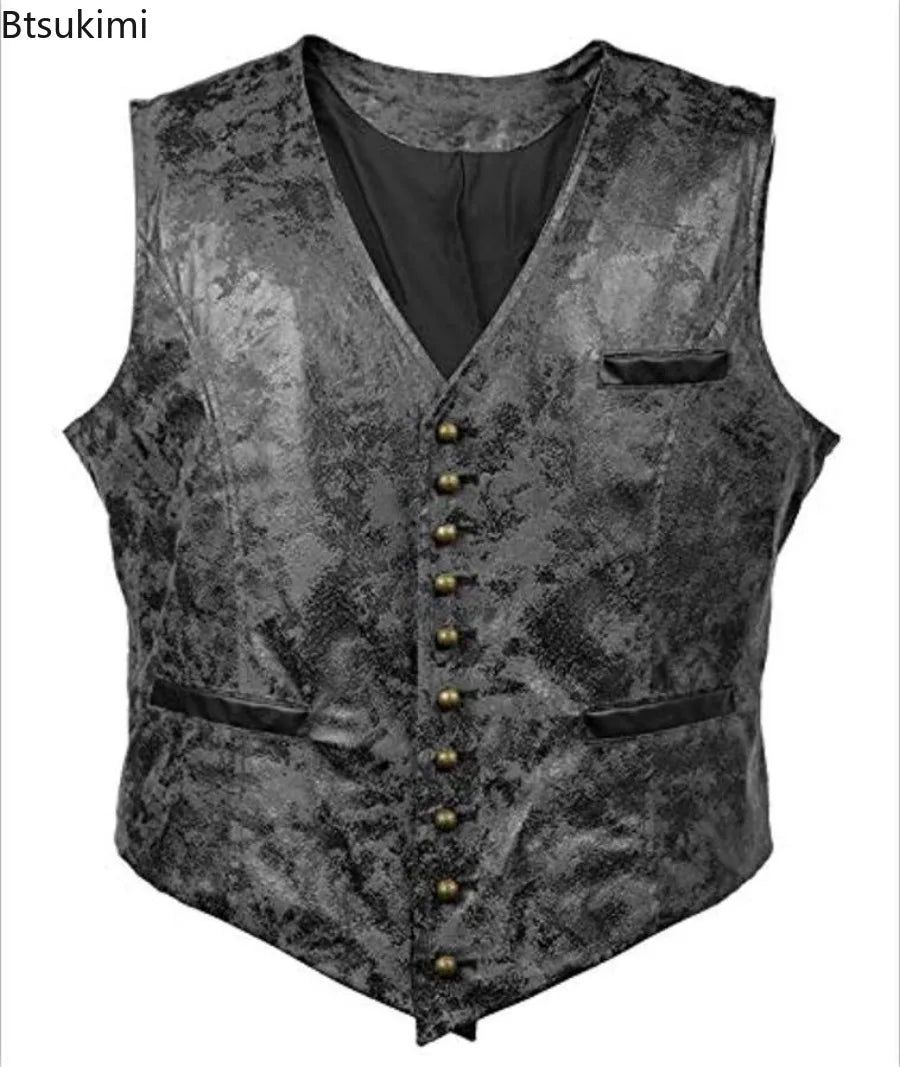 Leather Slim Vests - Black - Cowboy Outpost
