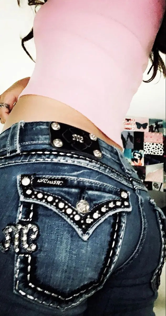 Embroidered Flare Jeans - 2 - Cowboy Outpost