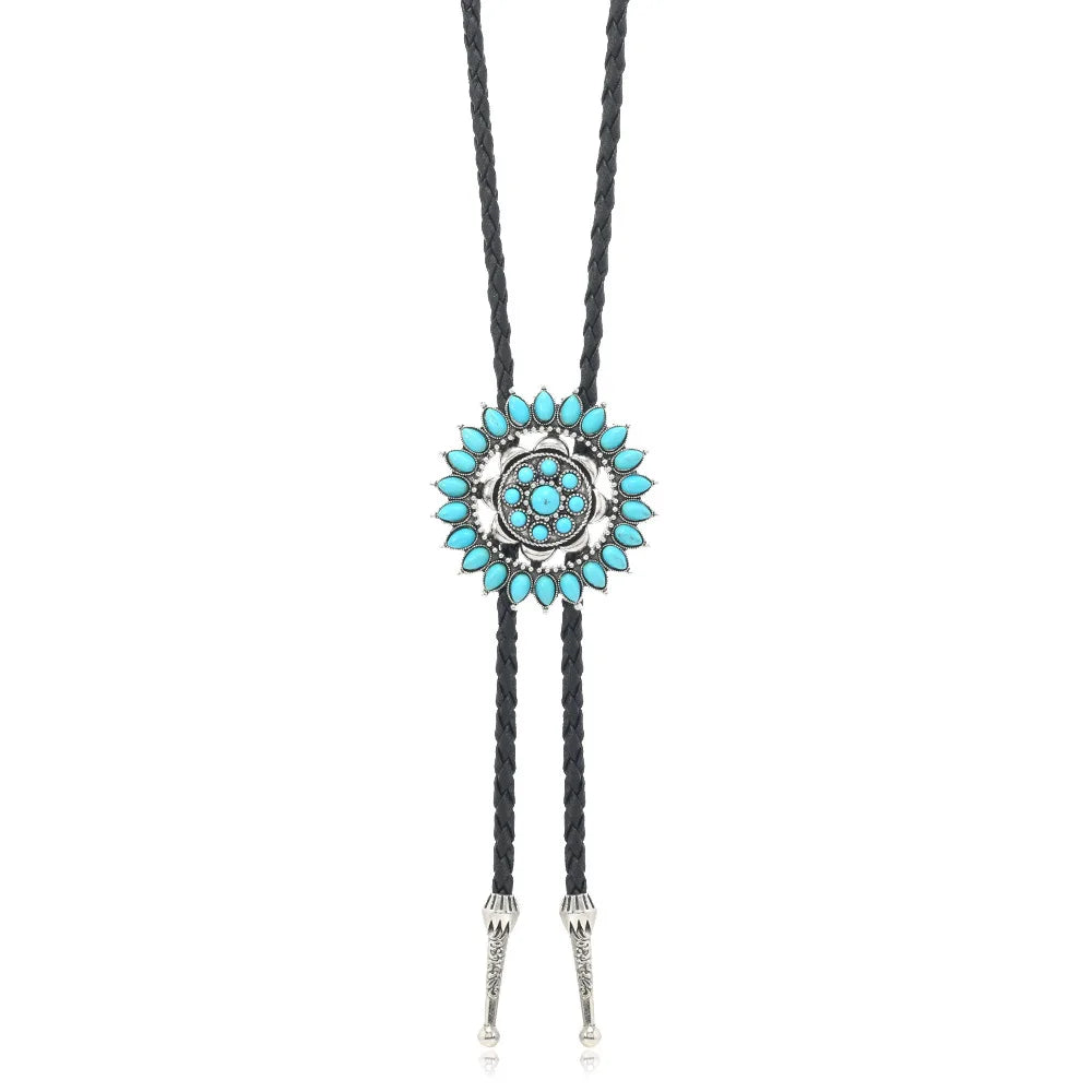 Turquoise Stone Bolo Tie - Cowboy Outpost