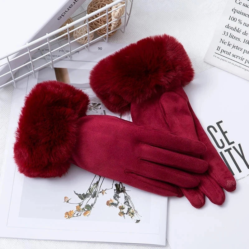 Suede Gloves - Wine Red - Cowboy Outpost