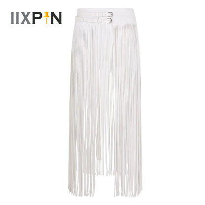 Leather Fringe Belt - Black - Cowboy Outpost