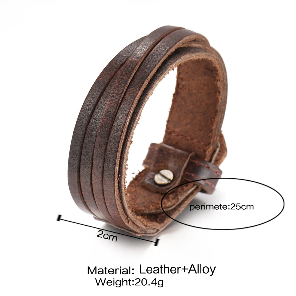 Leather Hand Bracelet - black - Cowboy Outpost