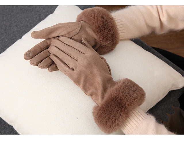 Suede Gloves - Green - Cowboy Outpost