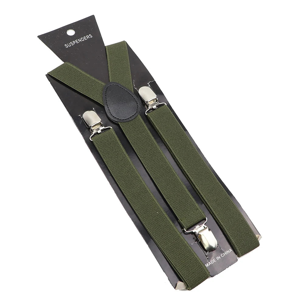 Elastic Leather Suspenders - Cowboy Outpost