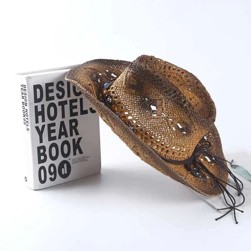 Shell Straw Hollow Cowboy Hat - Cowboy Outpost