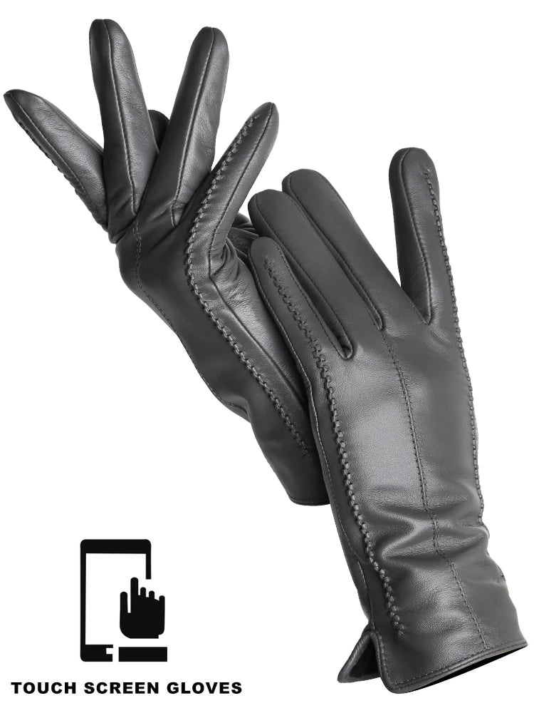 Leather Sheepskin Gloves - Light beige Standard - Cowboy Outpost