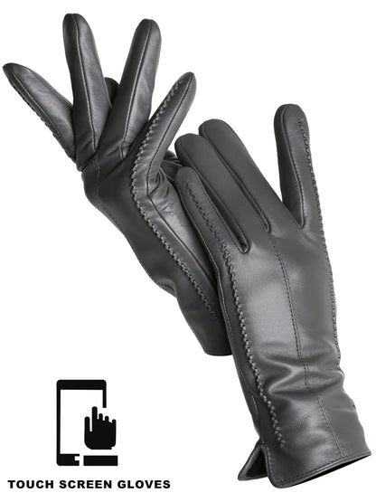 Leather Sheepskin Gloves - Light beige Standard - Cowboy Outpost