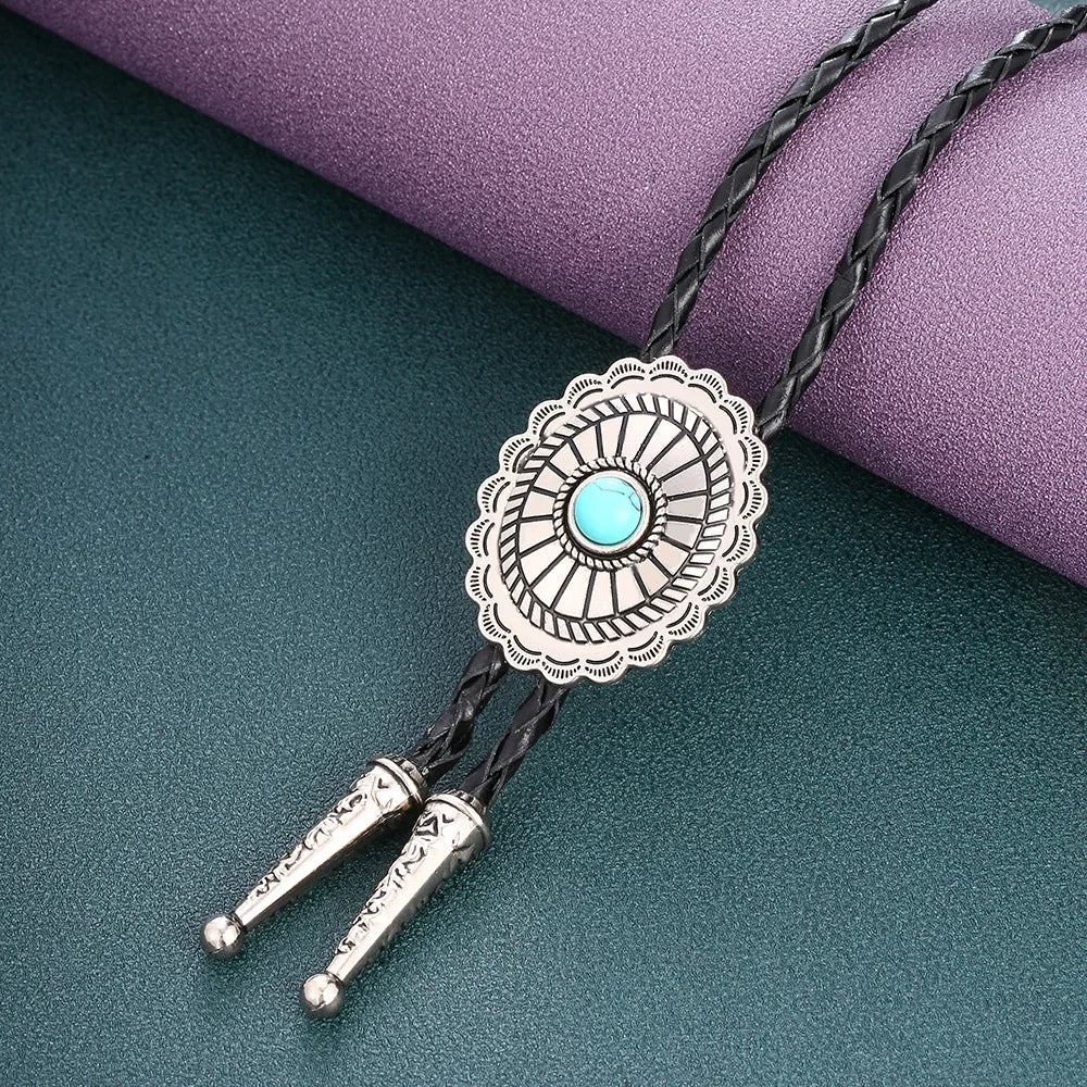 Turquoise Celtic Bolo Tie - 14 - Cowboy Outpost