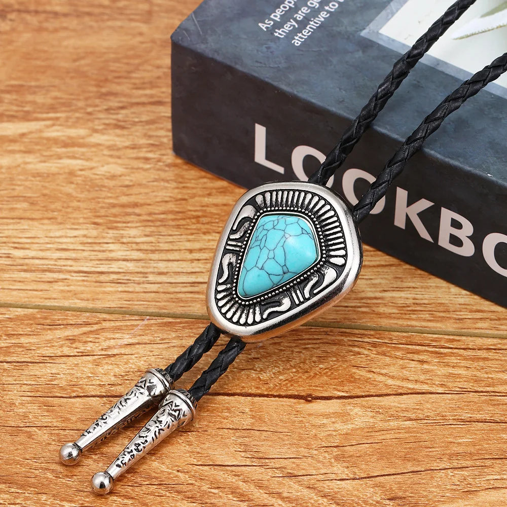 Turquoise Celtic Bolo Tie - 08 - Cowboy Outpost