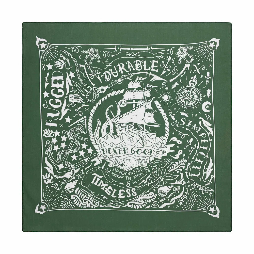 Cotton Nautical Bandana - Lake blue - Cowboy Outpost