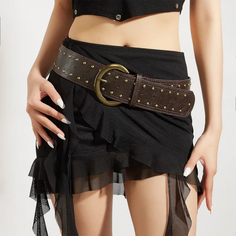Leather Buckle Belt - C Black - Cowboy Outpost