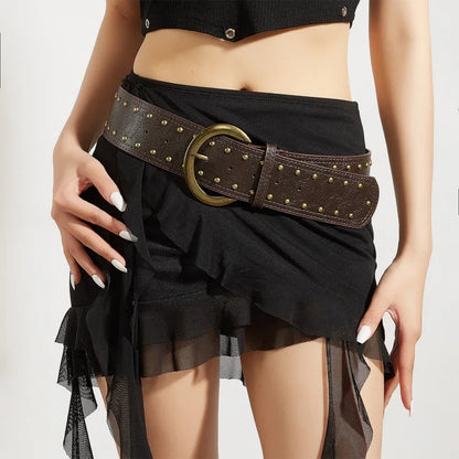 Leather Buckle Belt - C Black - Cowboy Outpost