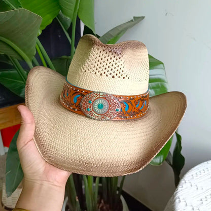 Straw Retro Cowboy Hat - 9 - Cowboy Outpost