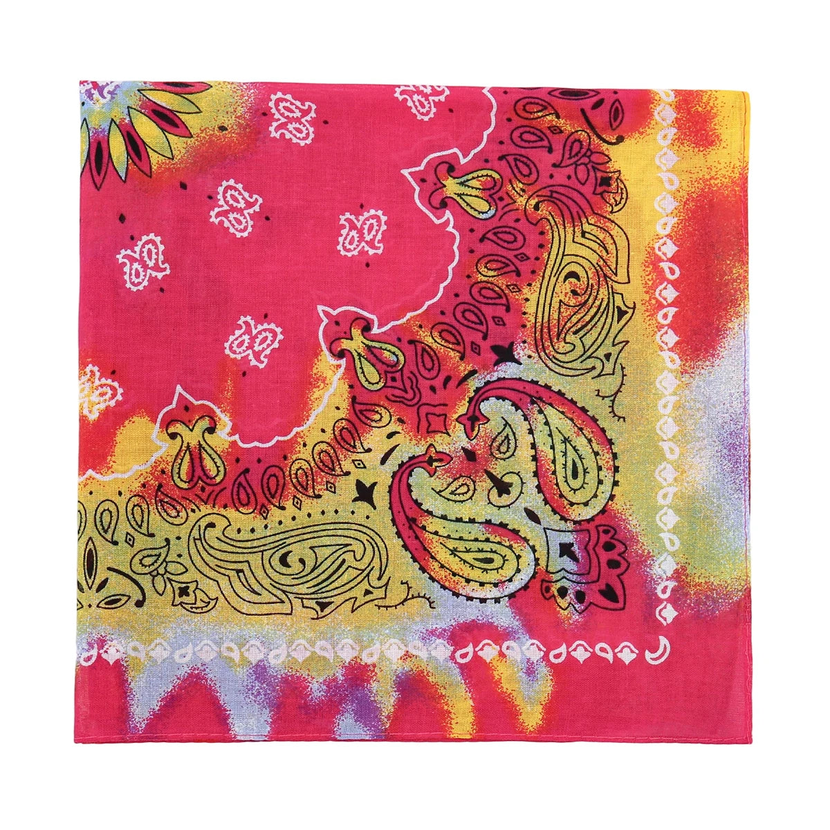 Square Cotton Paisley Bandana - caise - Cowboy Outpost
