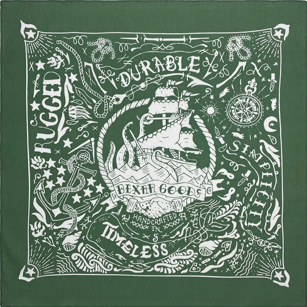 Cotton Nautical Bandana - Black - Cowboy Outpost