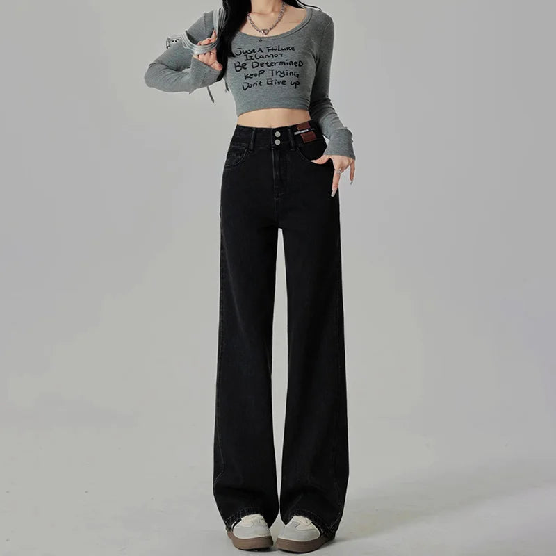 Wide-Leg High-Waist Jeans - Cowboy Outpost
