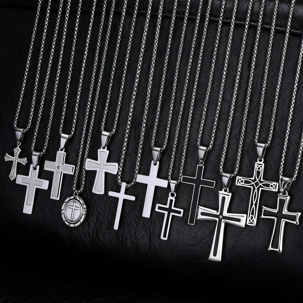 Steel Cross Necklace - Cowboy Outpost