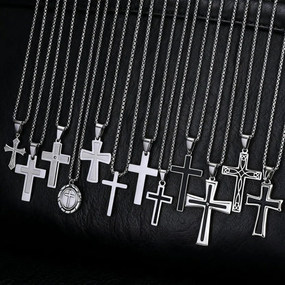 Steel Cross Necklace - Cowboy Outpost