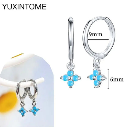Turquoise Silver Earrings - Cowboy Outpost