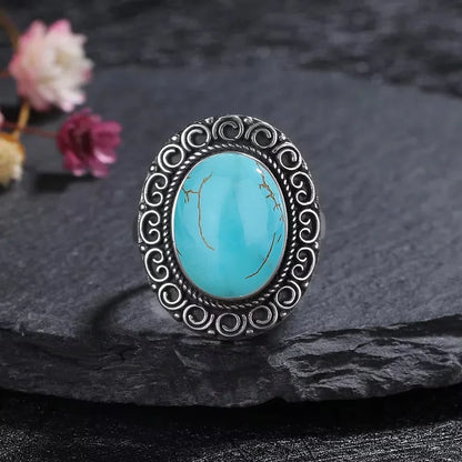 Turquoise Sterling Ring - R2440TU - Cowboy Outpost