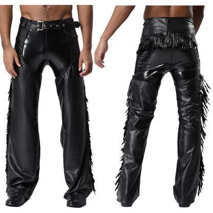 Leather Faux Chaps - Black - Cowboy Outpost