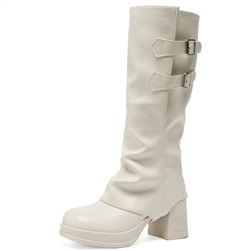 Aiyuqi Cowboy Boots - Beige - Cowboy Outpost