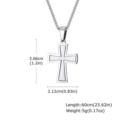 Steel Cross Necklace - Cowboy Outpost