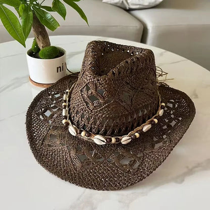 Beach Straw Shell Cowboy Hat - Cowboy Outpost