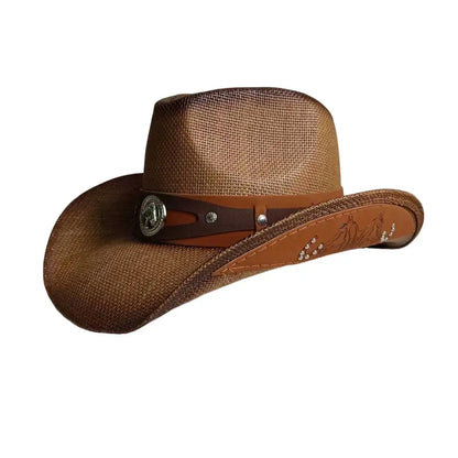 Straw Retro Cowboy Hat - 16 - Cowboy Outpost
