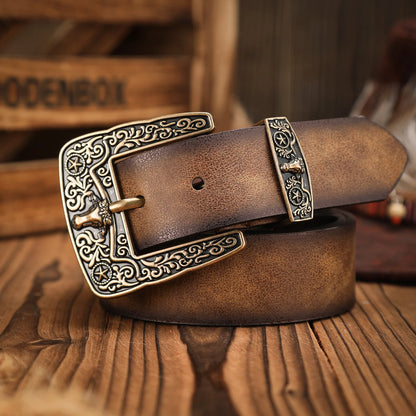 Metal Belt - Brown golden - brown golden - Cowboy Outpost