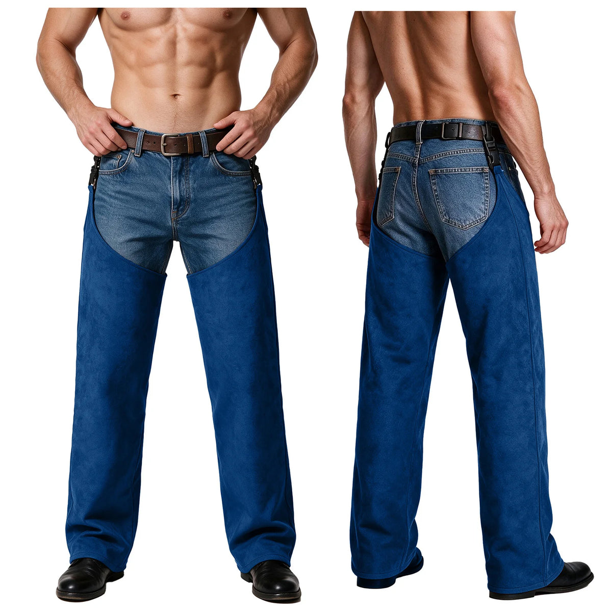 Suede Buckle Chaps - Brown - Cowboy Outpost