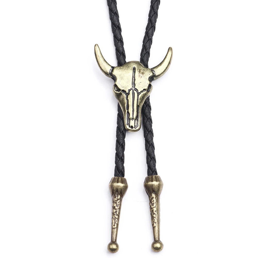 Leather Retro Bolo Tie - 7 - Cowboy Outpost