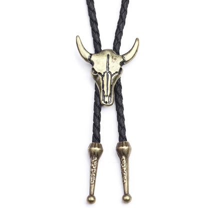 Leather Retro Bolo Tie - 7 - Cowboy Outpost