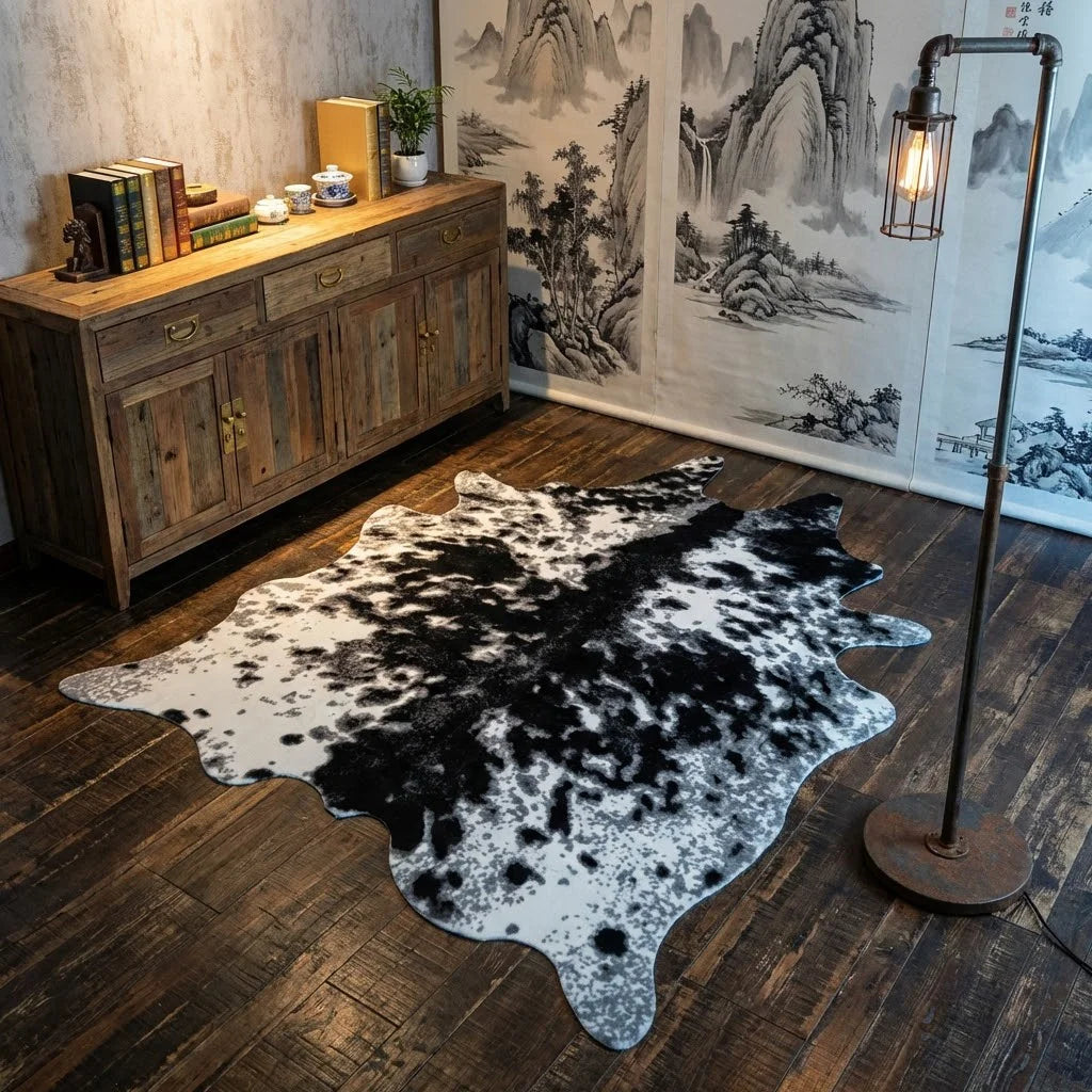 Faux Cowhide Rug - Big Head Patchwork - Cowboy Outpost