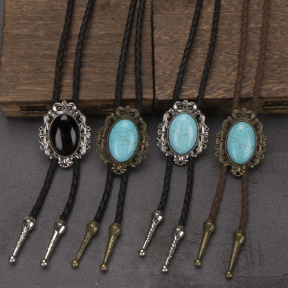 Leather Rechicgu Bolo Tie - 04 - Cowboy Outpost