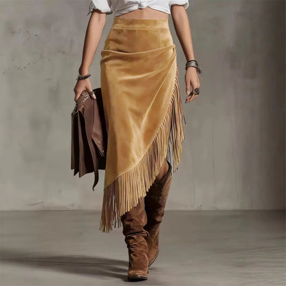 Suede Midi Dress - Khaki - Cowboy Outpost