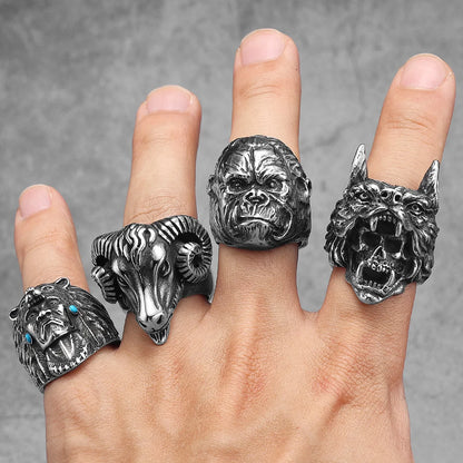 Wolf Steel Ring - Cowboy Outpost