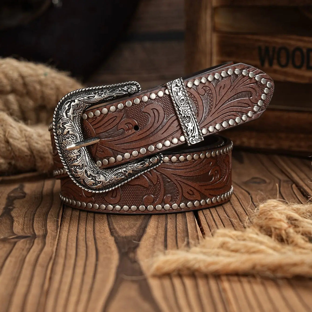 Leather Strap Belt - Black - Cowboy Outpost