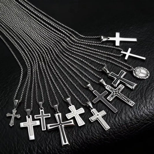 Steel Cross Necklace - Cowboy Outpost