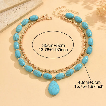 Turquoise Beaded Necklace - Cowboy Outpost