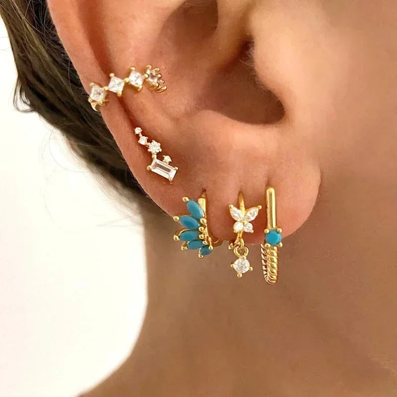 Turquoise Silver Earrings - Cowboy Outpost
