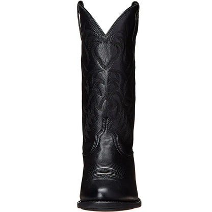 Leather Black Cowboy Boots - Black 2 - Cowboy Outpost