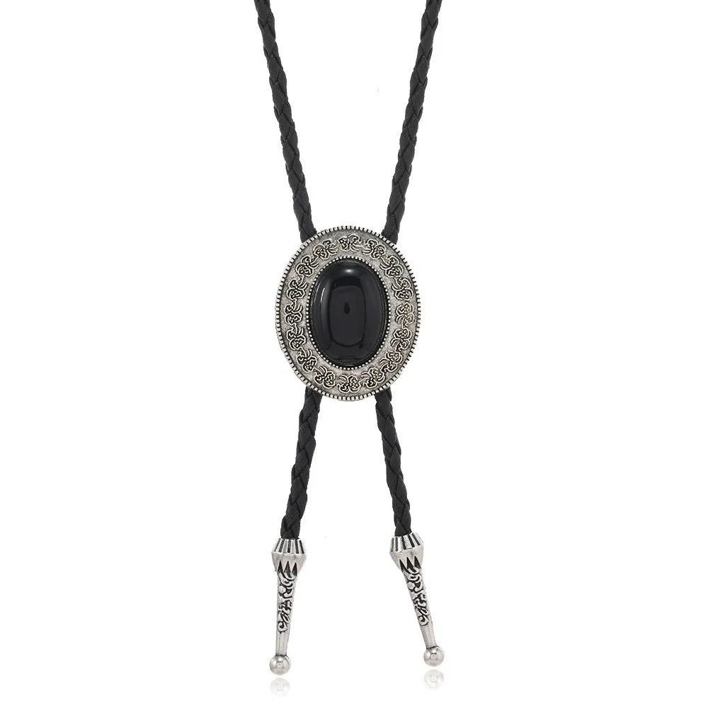 Turquoise Silver Bolo Tie - Cowboy Outpost