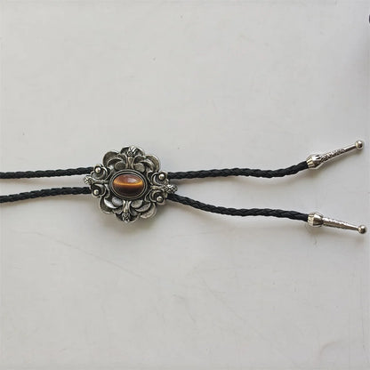Leather Natural Bolo Tie - 02 - Cowboy Outpost