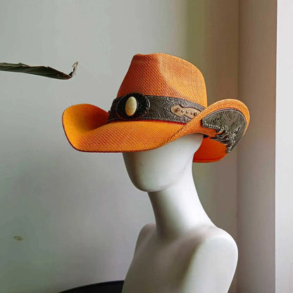 Straw Retro Cowboy Hat - 1 - Cowboy Outpost